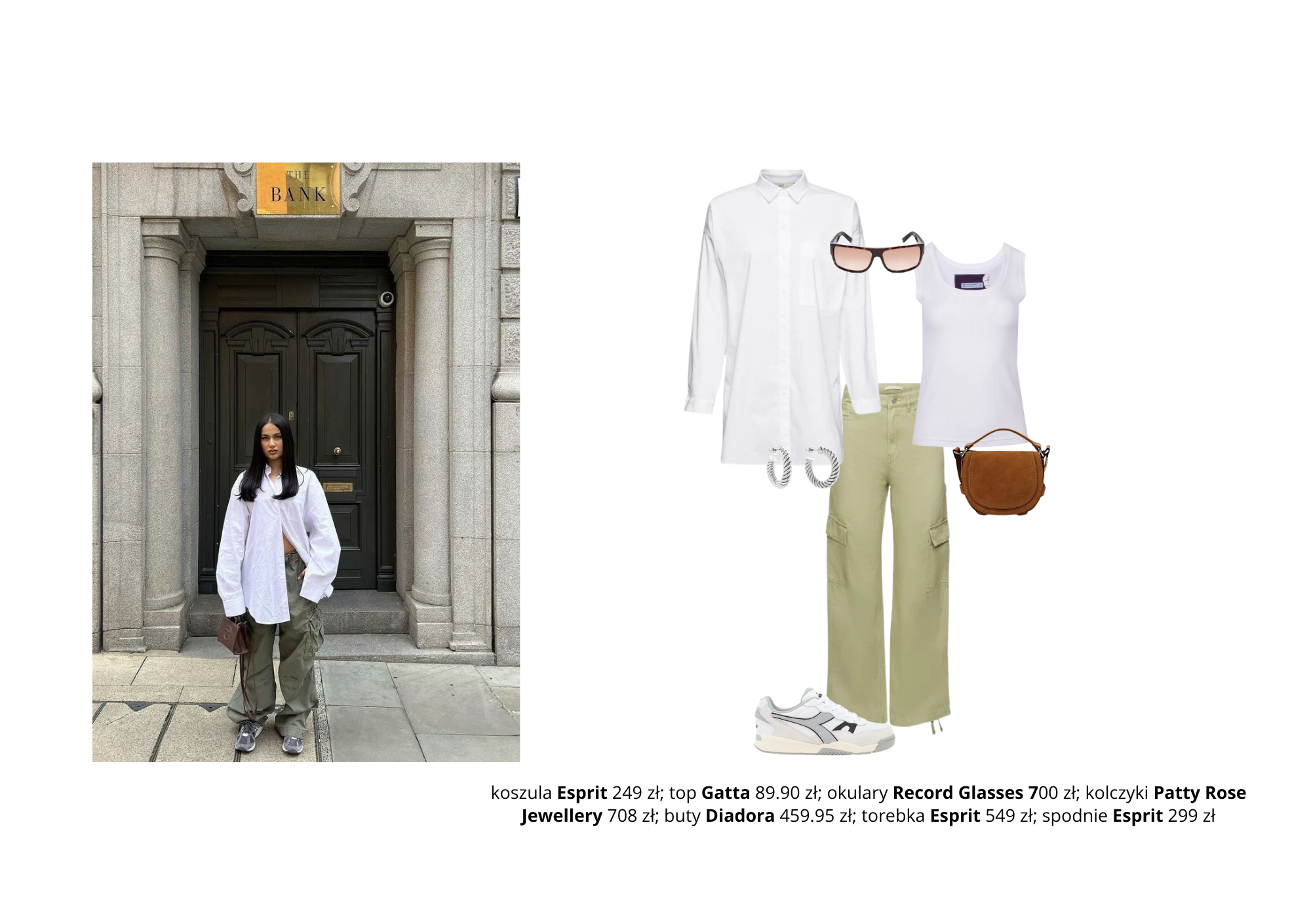 biala koszula cargo pants