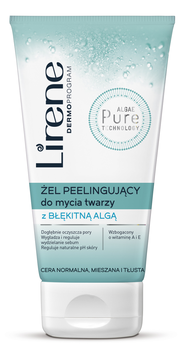 : ALGAE PURE TECHNOLOGY Wygładzający żel myjący + peeling do twarzy  z błękitną algą