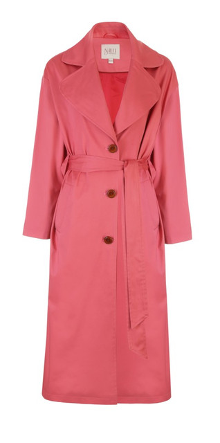 Oversizowy płaszcz Gloria Pink Satin 