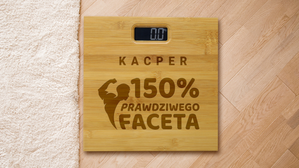 Łazienkowa waga z drewna bambusowego e-prezenty