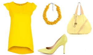 Przegląd ubrań i dodatków w kolorze żółtym